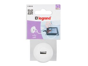 Adaptador Cargador USB Movil Blanco  LEGRAND